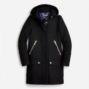 NWT J.Crew Chateau Parka in Italian Stadium Cloth Size 4 Black Style BM948
